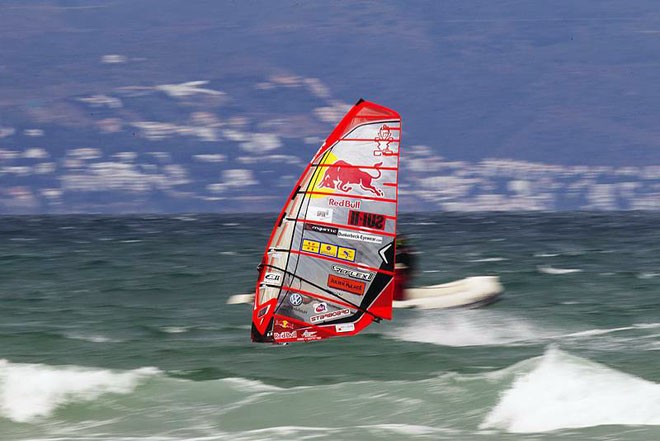 Dunky turns on the turbos - PWA World Cup Catalunya Costa Brava 2011-12 ©  John Carter / PWA http://www.pwaworldtour.com